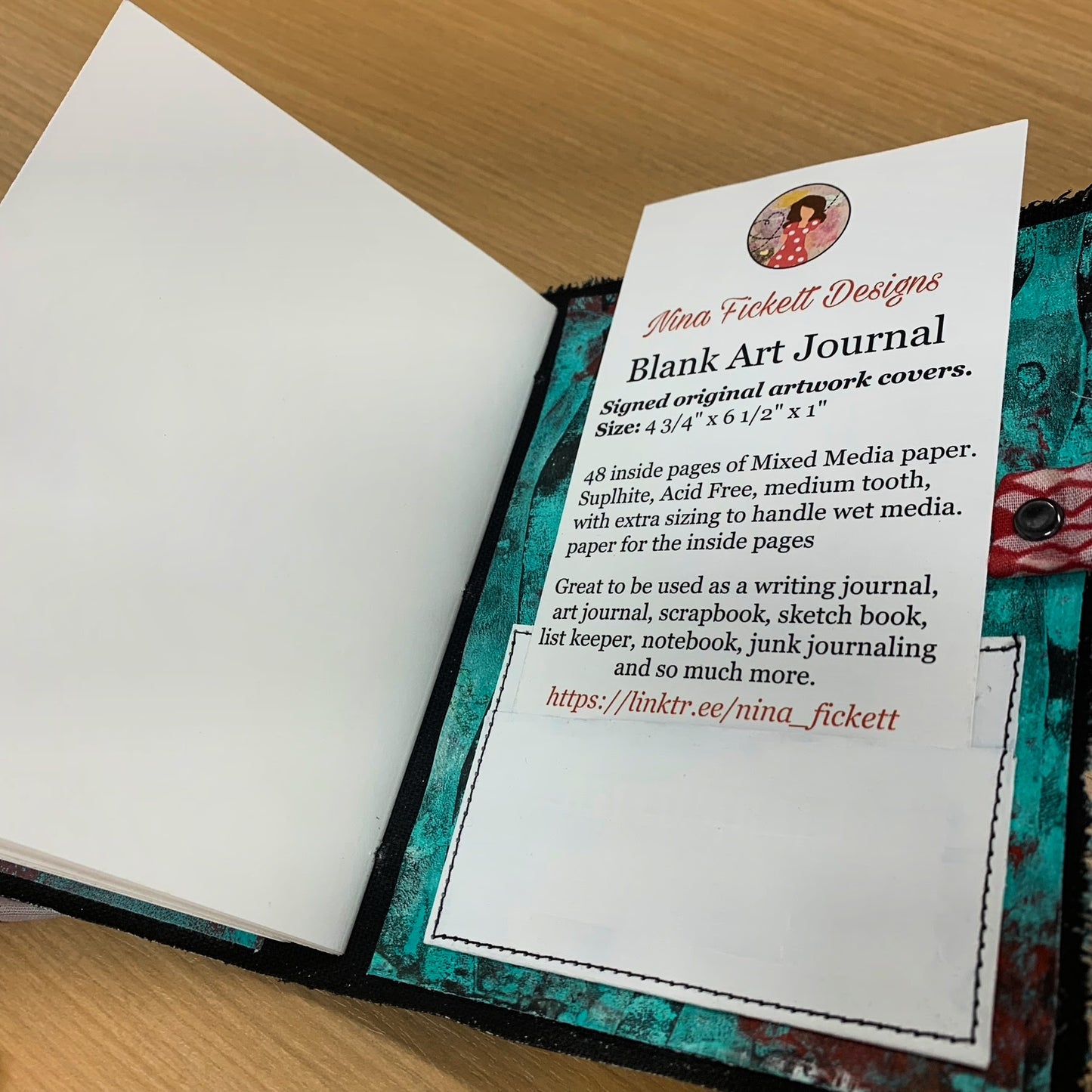 Red and Teal Canvas Soft Cover Journal